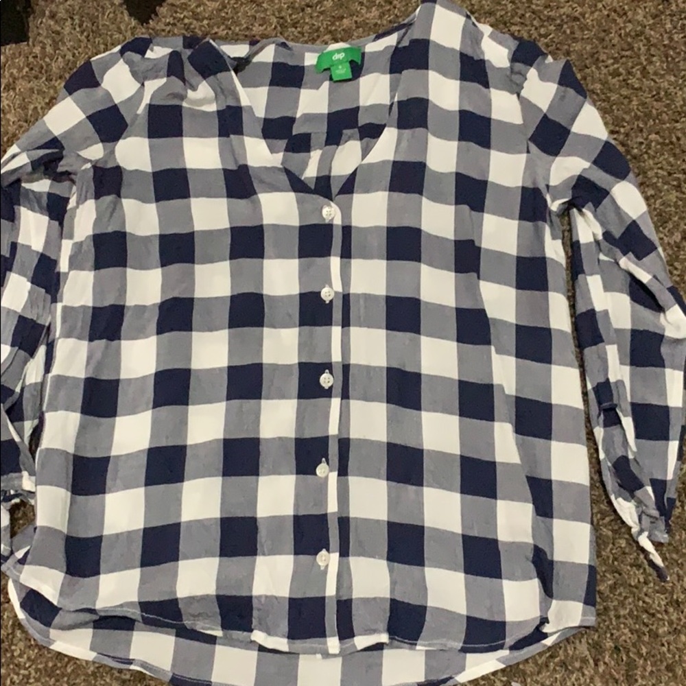 Blue and white button down